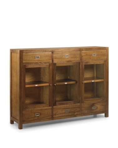 Buffet en bois de mindi marron 6 tiroirs L160