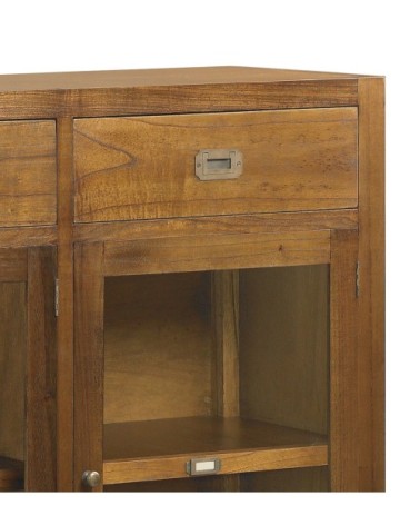 Buffet en bois de mindi marron 6 tiroirs L160