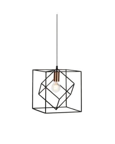 Suspension métal cubique noir 25cm
