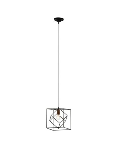 Suspension métal cubique noir 25cm