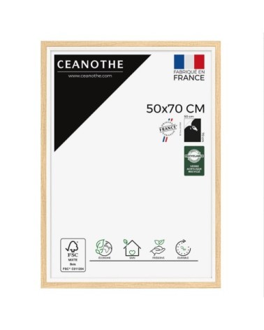 Cadre photo bois blanc 50x70 cm résine recyclée