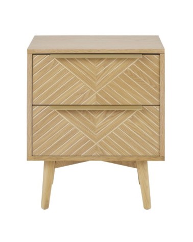 Table de chevet 2 tiroirs scultpée