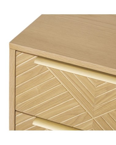 Table de chevet 2 tiroirs scultpée