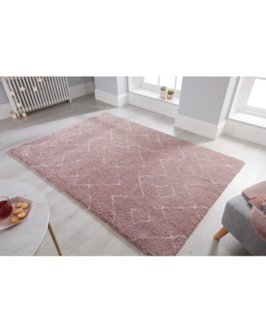 Tapis ethnique berbère en polypropylène rose 120x170