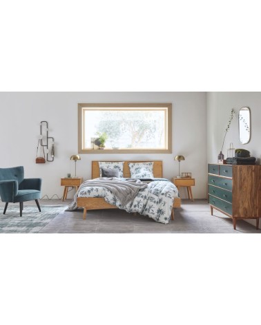 Lit vintage 140x190 en bois de chêne