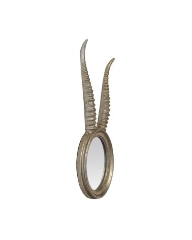 Miroir ovale argenté corne de gazelle 17x48cm