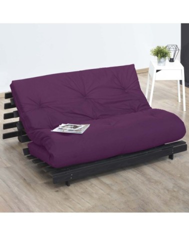Matelas futon coton aubergine 140x190