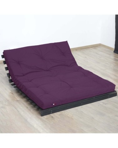 Matelas futon coton aubergine 140x190