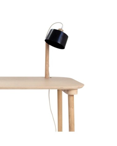 Bureau en chêne avec lampe noir