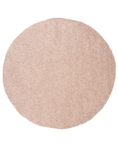 Tapis de salon interieur hirsute en beige, 201 x 201 cm