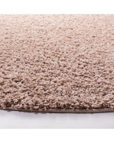Tapis de salon interieur hirsute en beige, 201 x 201 cm