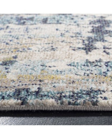 Tapis de salon interieur en crème & bleu, 160 x 229 cm