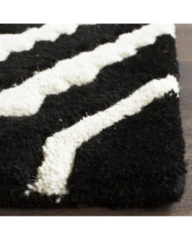Tapis de salon interieur en noir & ivoire, 152 x 244 cm
