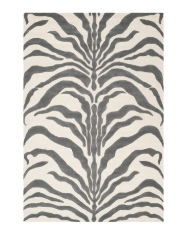 Tapis de salon interieur en ivoire & gris fonce, 183 x 274 cm