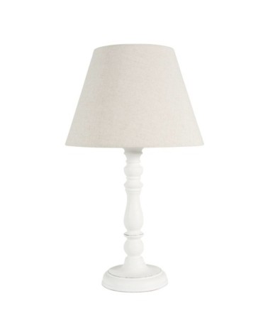 Lampe blanche avec abat-jour beige
