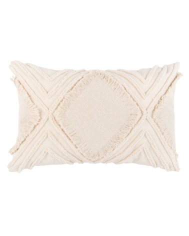 Housse de coussin en coton tufté écru 30x50