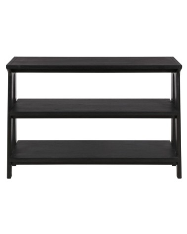 Étagère en chêne massif 3 rayonnages 80 cm noire