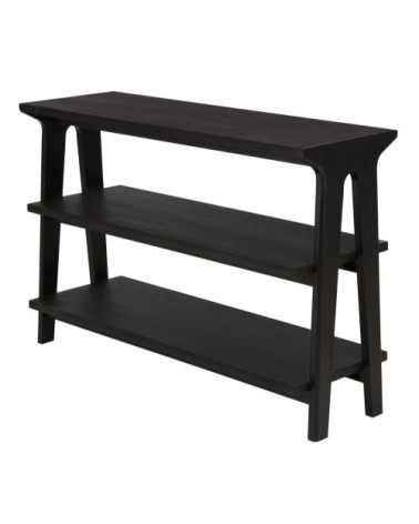 Étagère en chêne massif 3 rayonnages 80 cm noire