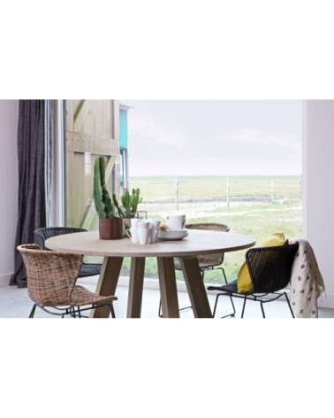 Lot de 2 chaises indoor et outdoor en résine tressée naturel