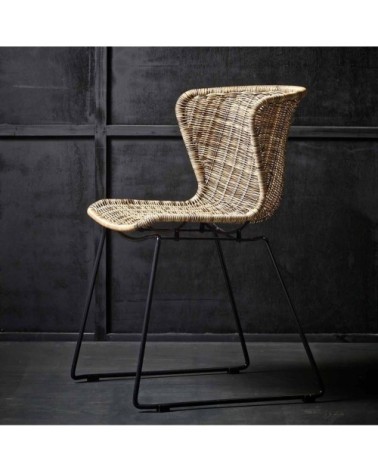 Lot de 2 chaises indoor et outdoor en résine tressée naturel