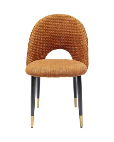 Chaise en tissu orange et acier