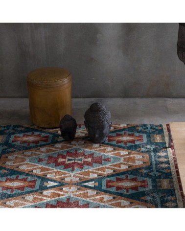 Tapis décoratif en coton en impression digital multicolore 140x200 cm