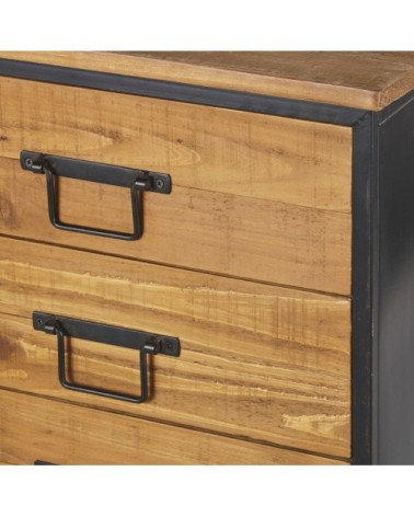 Petit meuble de rangement 5 tiroirs en métal noir