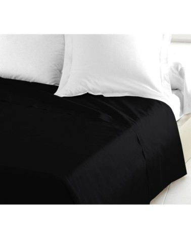 Draps de lit en coton noir 240x300