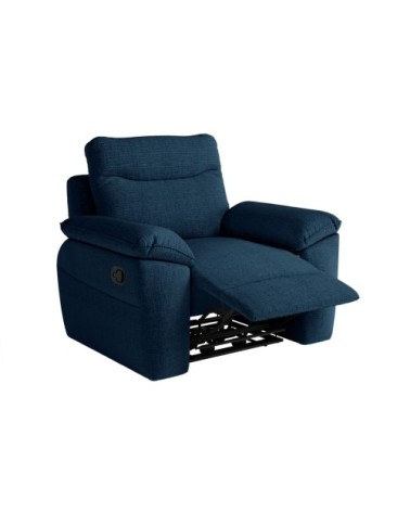 Fauteuil de relaxation manuel en tissu texturé 3d - bleu foncé