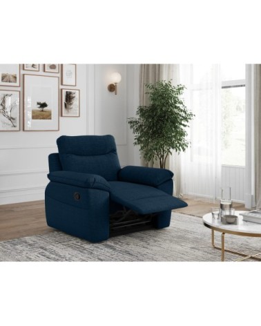 Fauteuil de relaxation manuel en tissu texturé 3d - bleu foncé