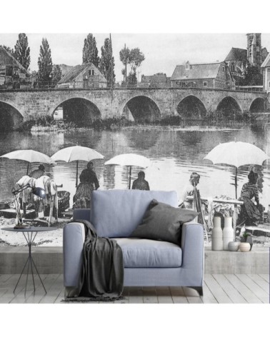 Papier peint panoramique les lavandières 390x270cm