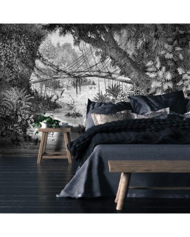 Papier peint panoramique gravure jungle 390x270cm