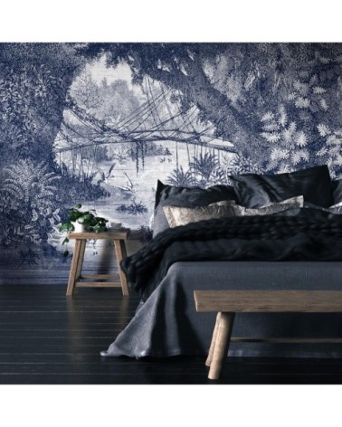 Papier peint panoramique gravure jungle 390x270cm