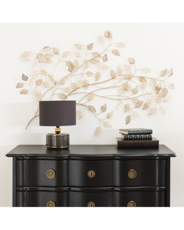 Déco murale branchage en métal doré 110x65