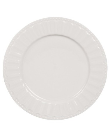 Assiette plate en porcelaine blanche