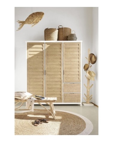 Porte-manteau tronc d'arbre en mangoustanier