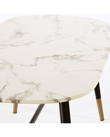 Table basse en verre trempé effet marbre