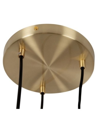 Suspension 3 globes en verre transparent et doré