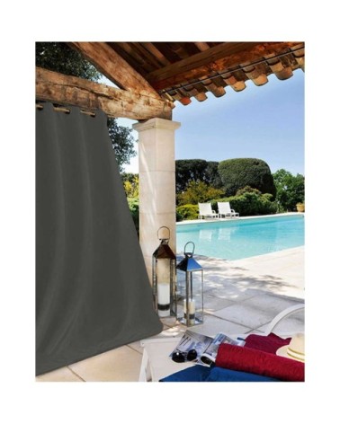 Rideau extérieur tissu outdoor toile gris foncé 240 x 135