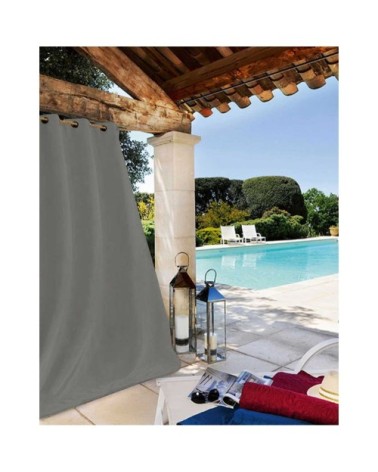 Rideau extérieur tissu outdoor toile gris foncé 240 x 135