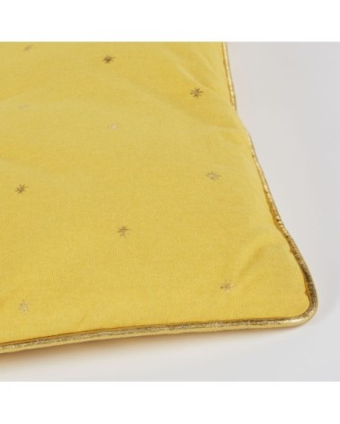 Matelas de sol en coton jaune imprimé doré 60x120