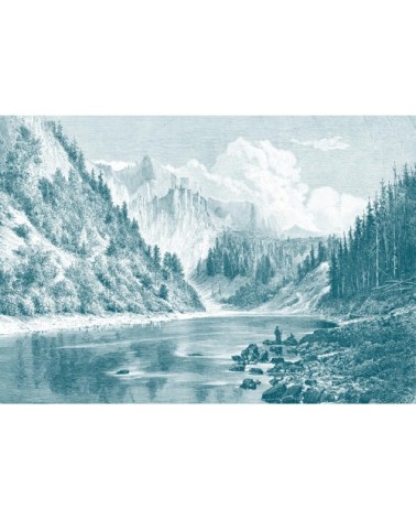 Papier peint panoramique gravure Montana 390x270cm
