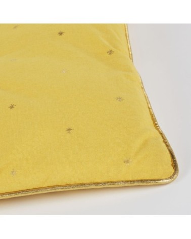 Matelas de sol en coton jaune imprimé doré 90x190