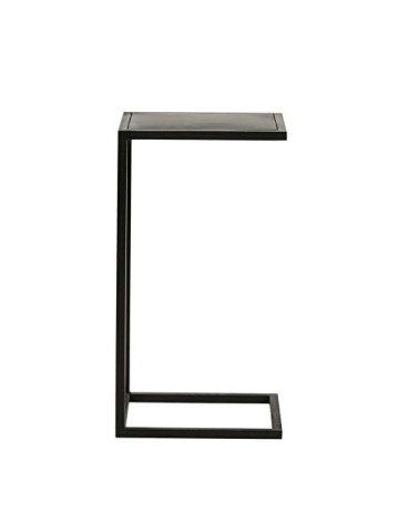 Bout de canapé industriel en métal noir