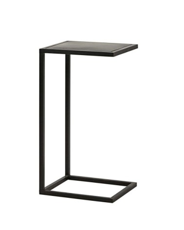 Bout de canapé industriel en métal noir