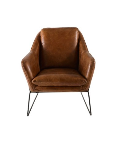 Fauteuil en cuir marron