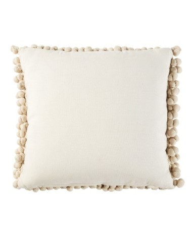 Coussin boules tricotées écrues 45x45