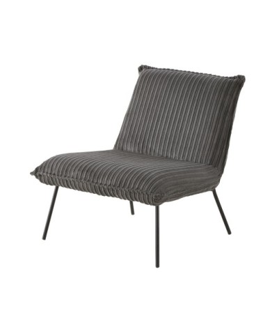 Fauteuil en velours côtelé gris