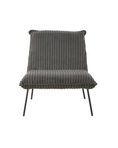 Fauteuil en velours côtelé gris