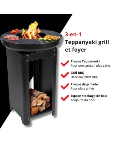 Barbecue noir fer h90xl60.8xl60.8cm